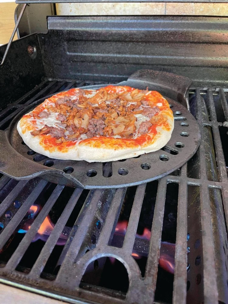 Pizzaplade af støbejern - 1 stk - Ø30 cm - Bon-fire.