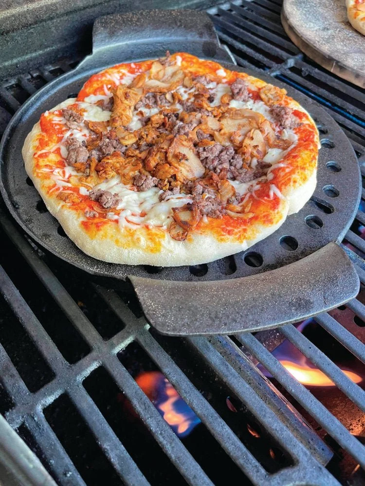 Pizzaplade af støbejern - 1 stk - Ø30 cm - Bon-fire.