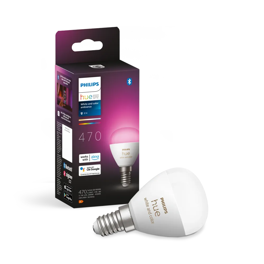 Philips Hue - Hue WCA 5,1W luster E14 krone - color
