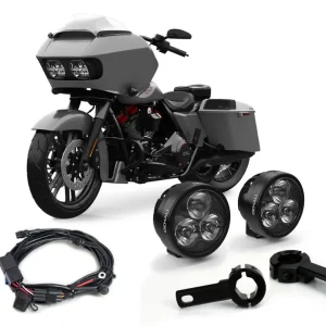 D3 Essential belysningspakke med monteringsbeslag til motorbeskytter - Harley Davidson motorcykler DENALI ELECTRONICS
