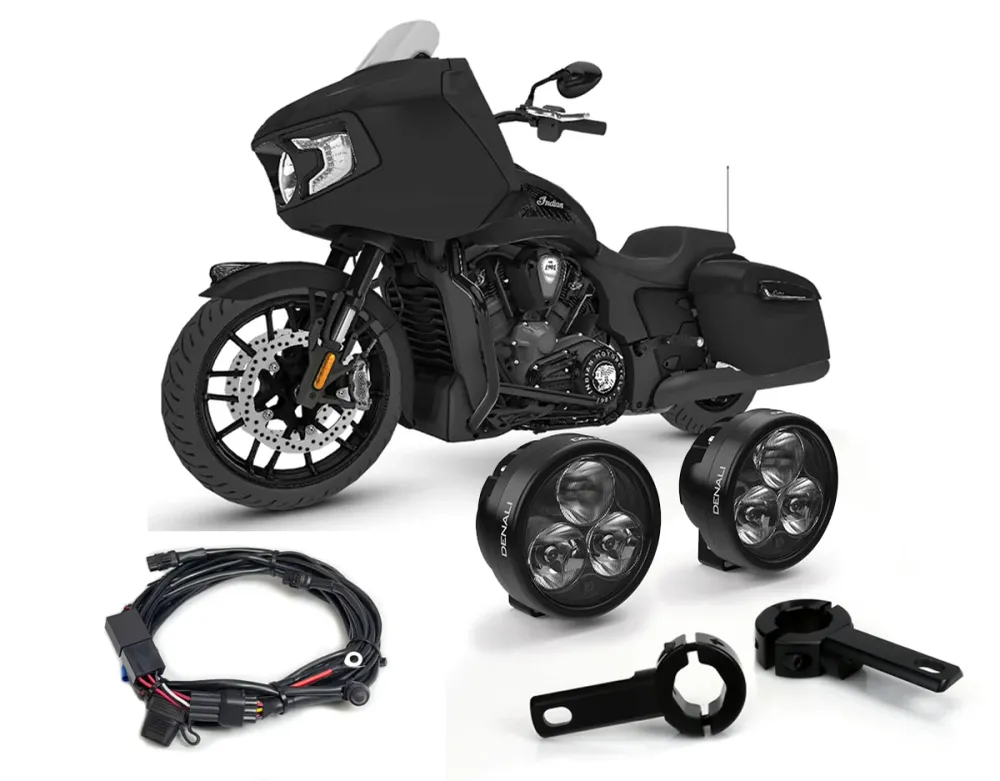 D3 Essential belysningspakke med monteringsbeslag til motorbeskytter - Indian Chieftain / Pursuit / Challenger DENALI ELEC...