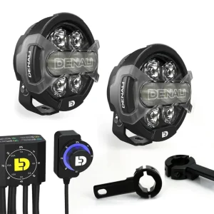 D7 PRO Premium belysningspakke med DialDim-controller og monteringsbeslag til styrtbøjle - Universal pasform DENALI ELECTR...
