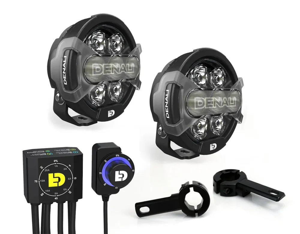 D7 PRO Premium belysningspakke med DialDim-controller og monteringsbeslag til styrtbøjle - Universal pasform DENALI ELECTR...