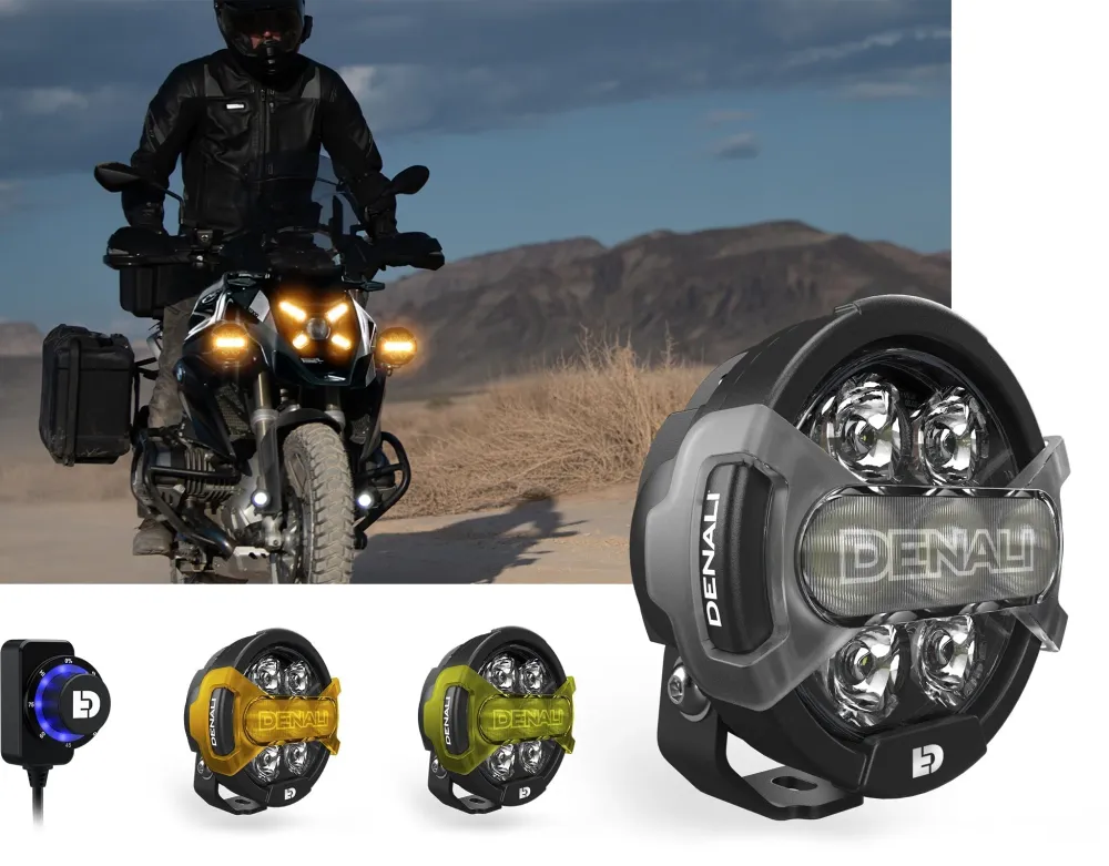 D7 PRO Premium belysningspakke med DialDim-controller og monteringsbeslag til styrtbøjle - Universal pasform DENALI ELECTR...