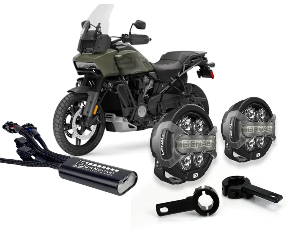 D7 Pro Premium belysningssæt med crashbar beslag - Harley Davidson Pan America 1250 2021+ DENALI ELECTRONICS