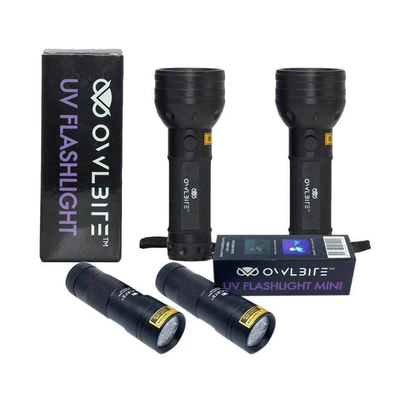 Familiepakke V2 fra danske OwlBite® med 4 stk. kraftige UV-rav-lygter