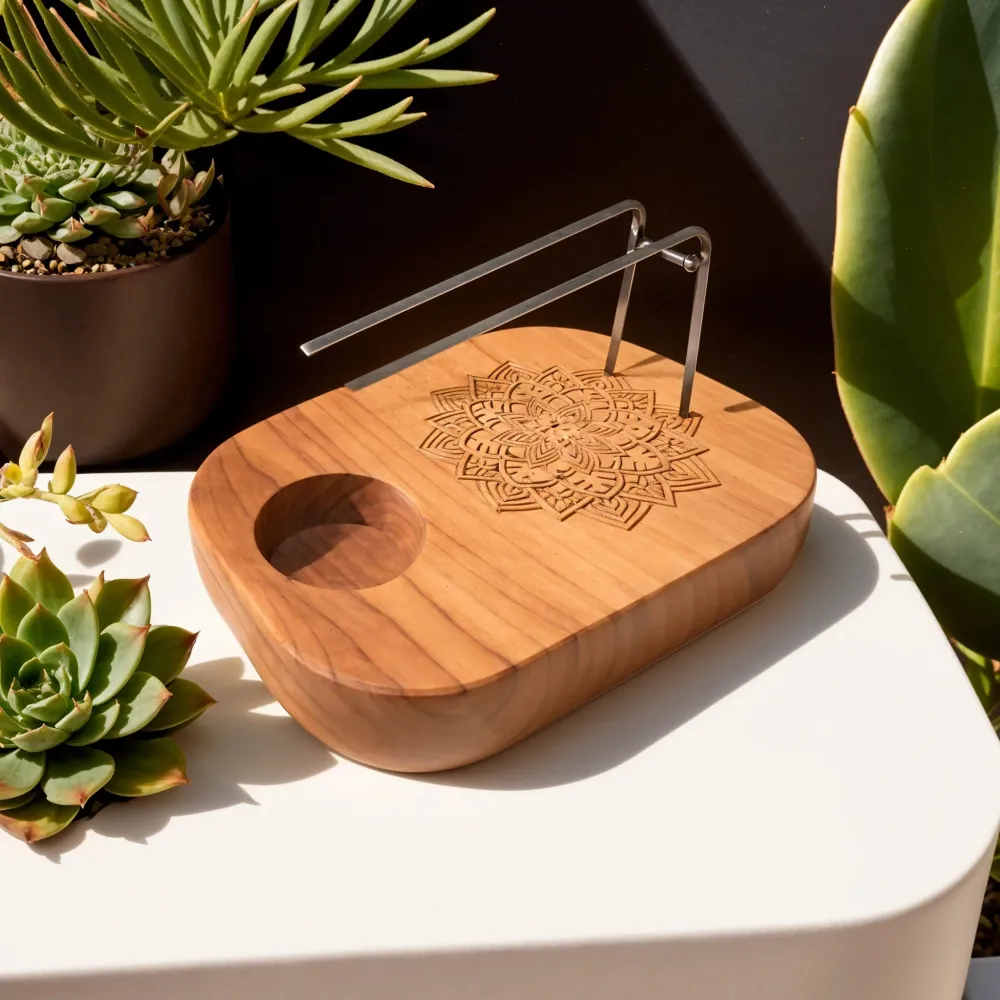 Palo Santo Holder, Teaktræ Mandala Design