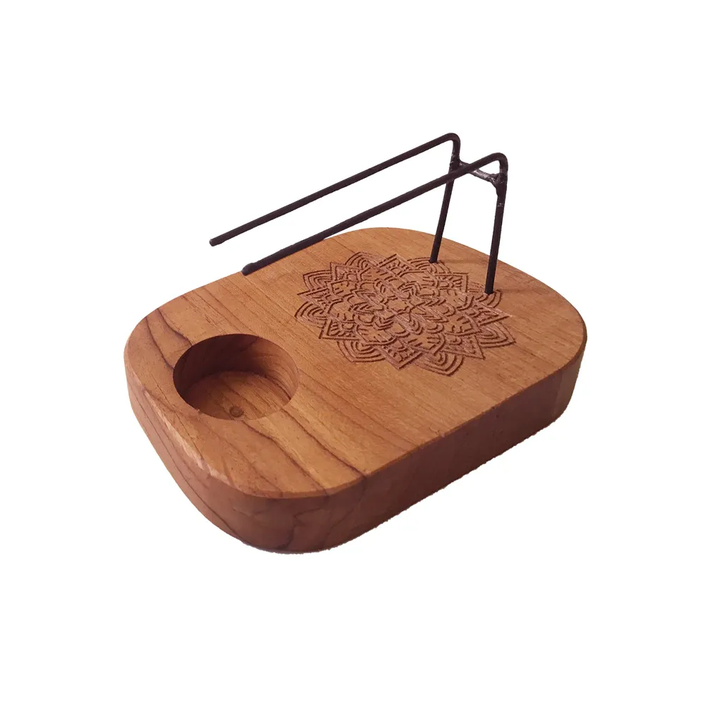 Palo Santo Holder, Teaktræ Mandala Design