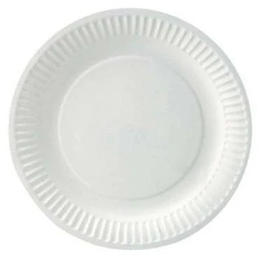Paptallerken Catersource Ø18cm Bionedbrydelig Hvid - 10 pk x 100 stk/krt