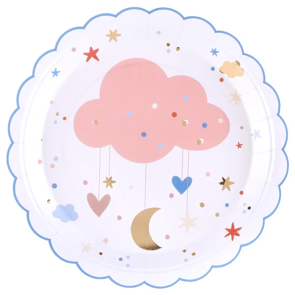 Sky tema, paptallerken, 23 cm, 10 stk.