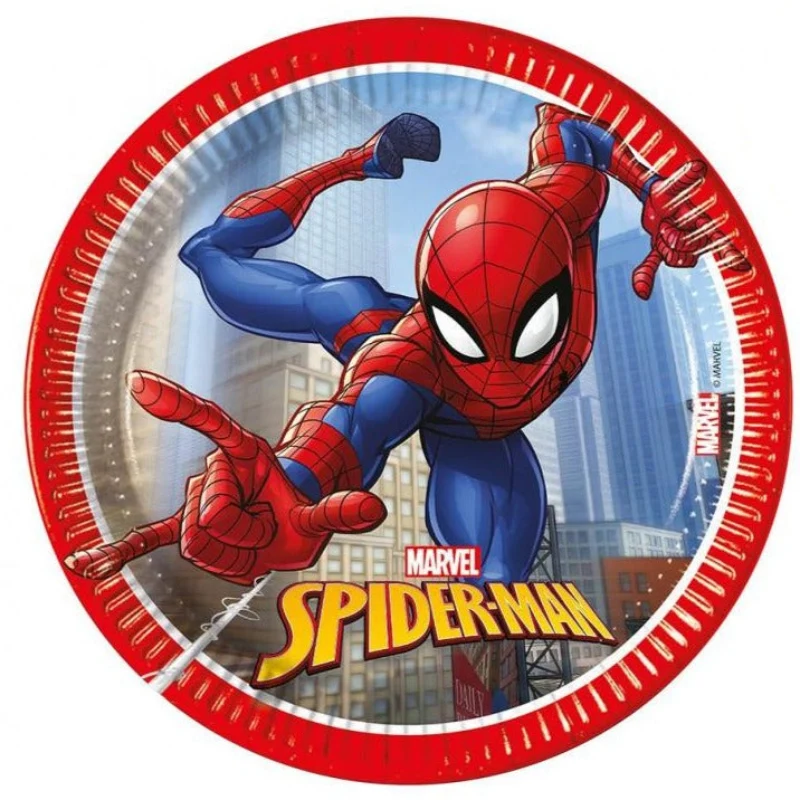 Spiderman paptallerken, 20 cm, 8 stk.
