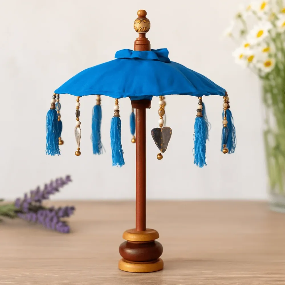 Dekorativ parasol turkis bomuld 40cm