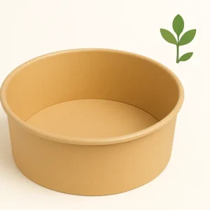Salatskål Rund 750ml Ø150xH60mm Brun Pap m. PLA (50 stk)