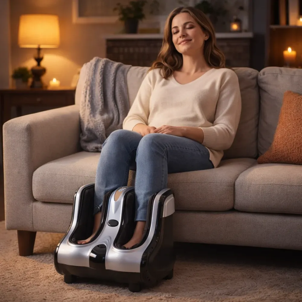 Fod- og Læg Massager med Varme og Vibration – 3 Hastigheder