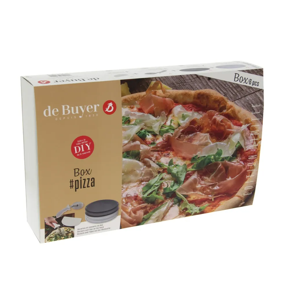 De Buyer - Pizzasæt med bakker, pizzaskærer, dej opdeler og opskrifter from USA