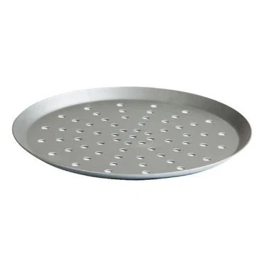 Pizzapan Ø29x1.3 cm med Kant Perforeret Aluminium,stk