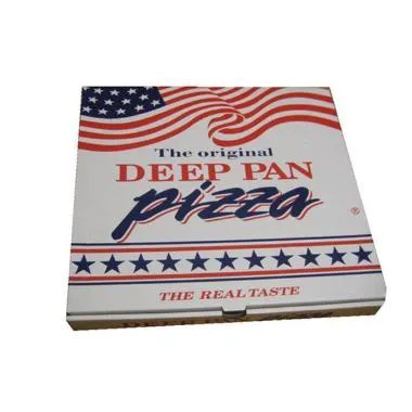 Pizzaæske 41x41x5 cm Alabast med Tryk Deep Pan,100 stk/krt