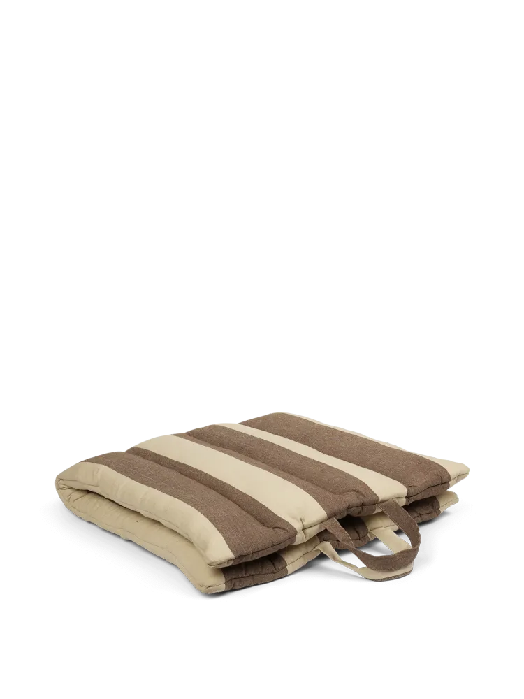 Organic Cotton Strand Folding Mat - Carob Brown/Parchment