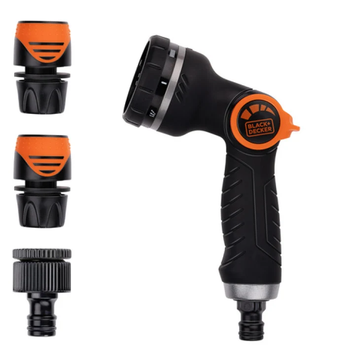 Black+Decker Deluxe Vandingssæt med Havebruser – 8 Sprøjtemønstre