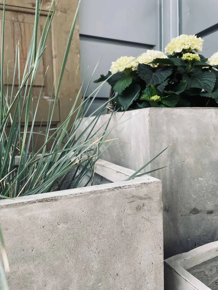 Havekrukke Sæt med 4 plantekasser - Beton - AFHENT I BUTIK