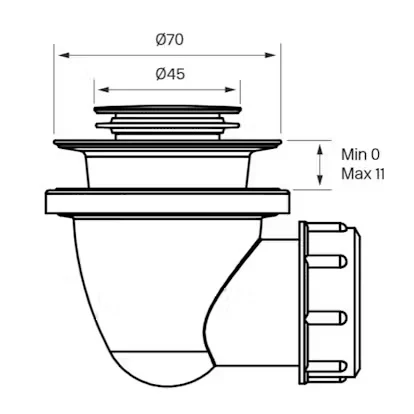 Bundventil pop-up kopper Small Spaces