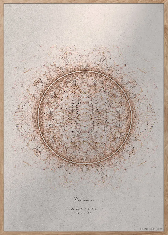 Mindful Heart - Billedvæg Nr. 7 - Med Egetræsrammer (Akrylglas) ChiCura Copenhagen DK