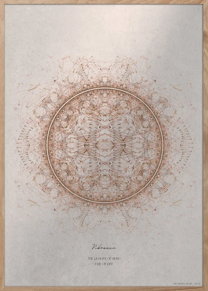 Mindful Heart - Billedvæg Nr. 10 - Med Egetræsrammer (Akrylglas) ChiCura Copenhagen DK
