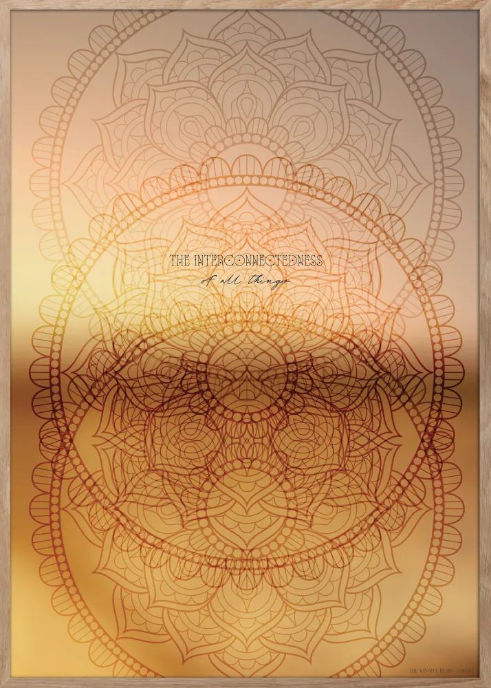 Mindful Heart - Billedvæg Nr. 10 - Med Egetræsrammer (Glas) ChiCura Copenhagen DK