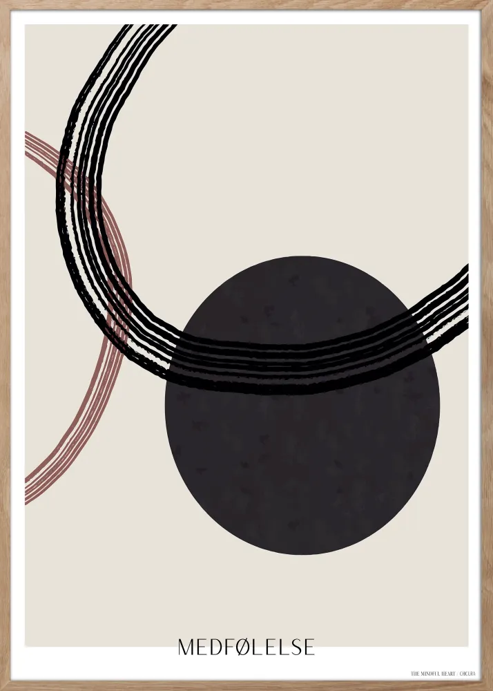 Mindful Heart - Billedvæg Nr. 8 - Med Sorte Rammer (Akrylglas) ChiCura Copenhagen DK