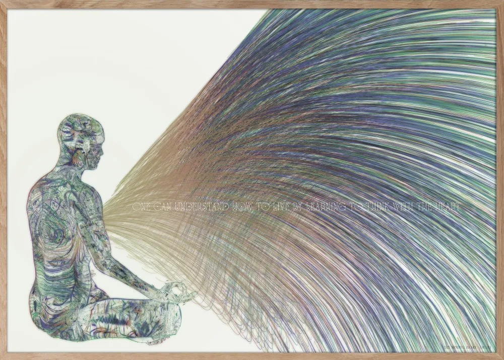Mindful Heart - Billedvæg Nr. 4 - Med Sorte Rammer (Glas) ChiCura Copenhagen DK