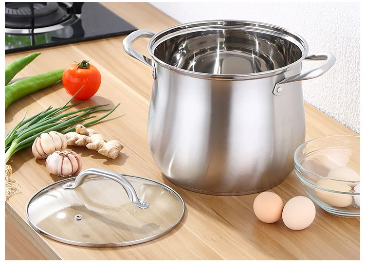 304 Stainless Steel Double-Bottom Soup Pot 20cm