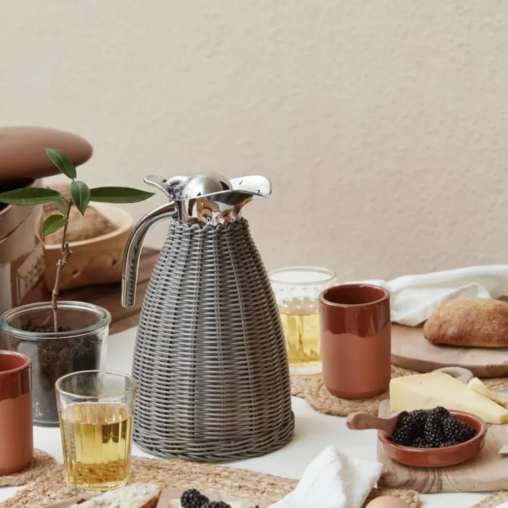 Ib Laursen - Termokande i Grå Polyrattan Flet 1500 ml
