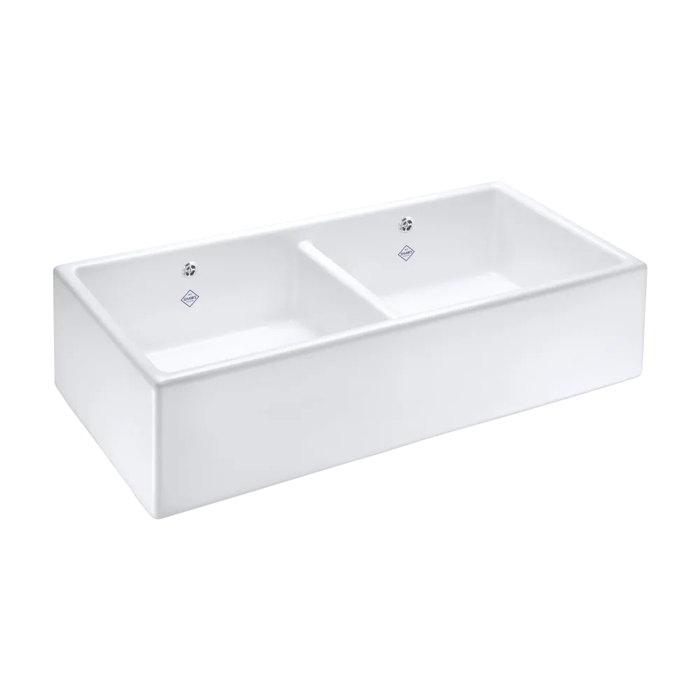 Shaws Archetypal Shaker 900 porcelæn dobbelt vask