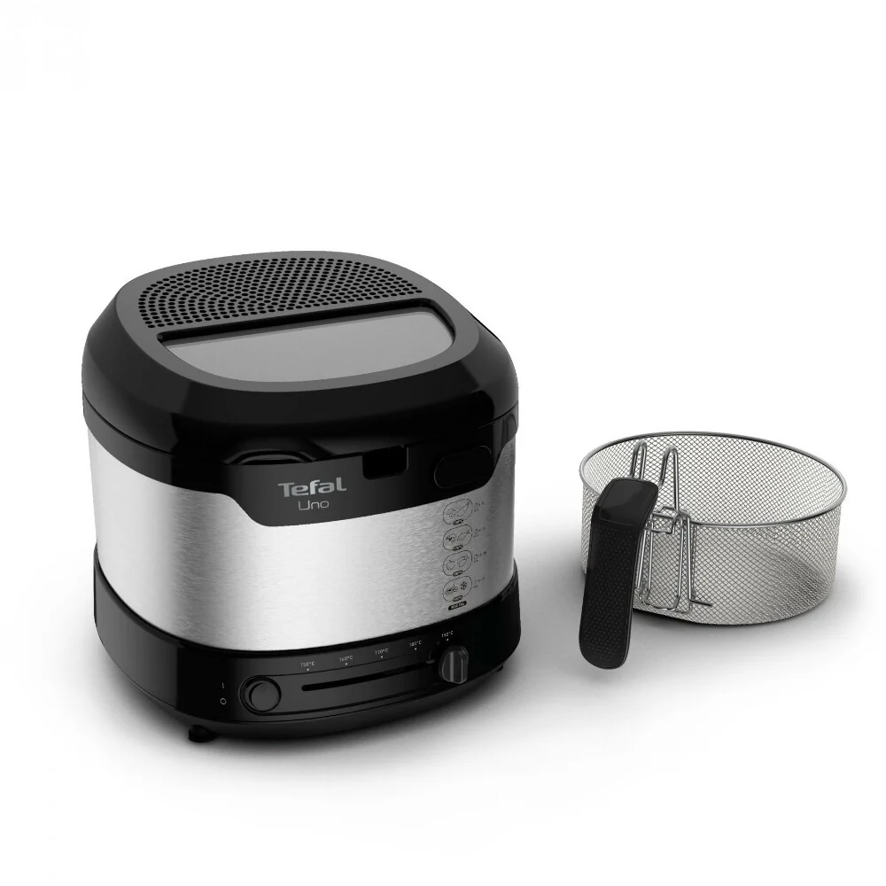 Tefal Uno FF215D Enkelt 1,8 L Enkeltstående 1600 W Frituregryde Sort, Rustfrit chromed