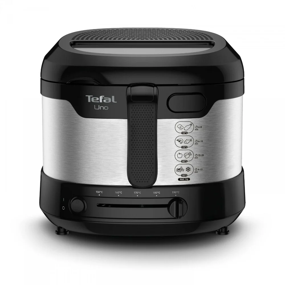 Tefal Uno FF215D Enkelt 1,8 L Enkeltstående 1600 W Frituregryde Sort, Rustfrit chromed
