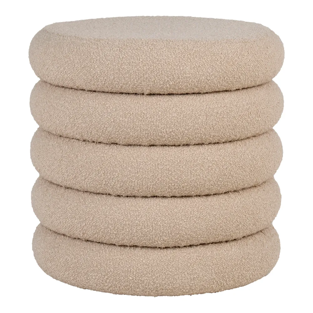 Brooklyn Puf - Puf Med Opbevaring, Bouclé, Sand Ø44X44 Cm, Hn1242