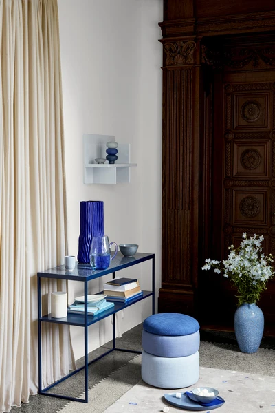 Broste Copenhagen - Pond - Pouf - Cobalt Shades - 2 størrelser