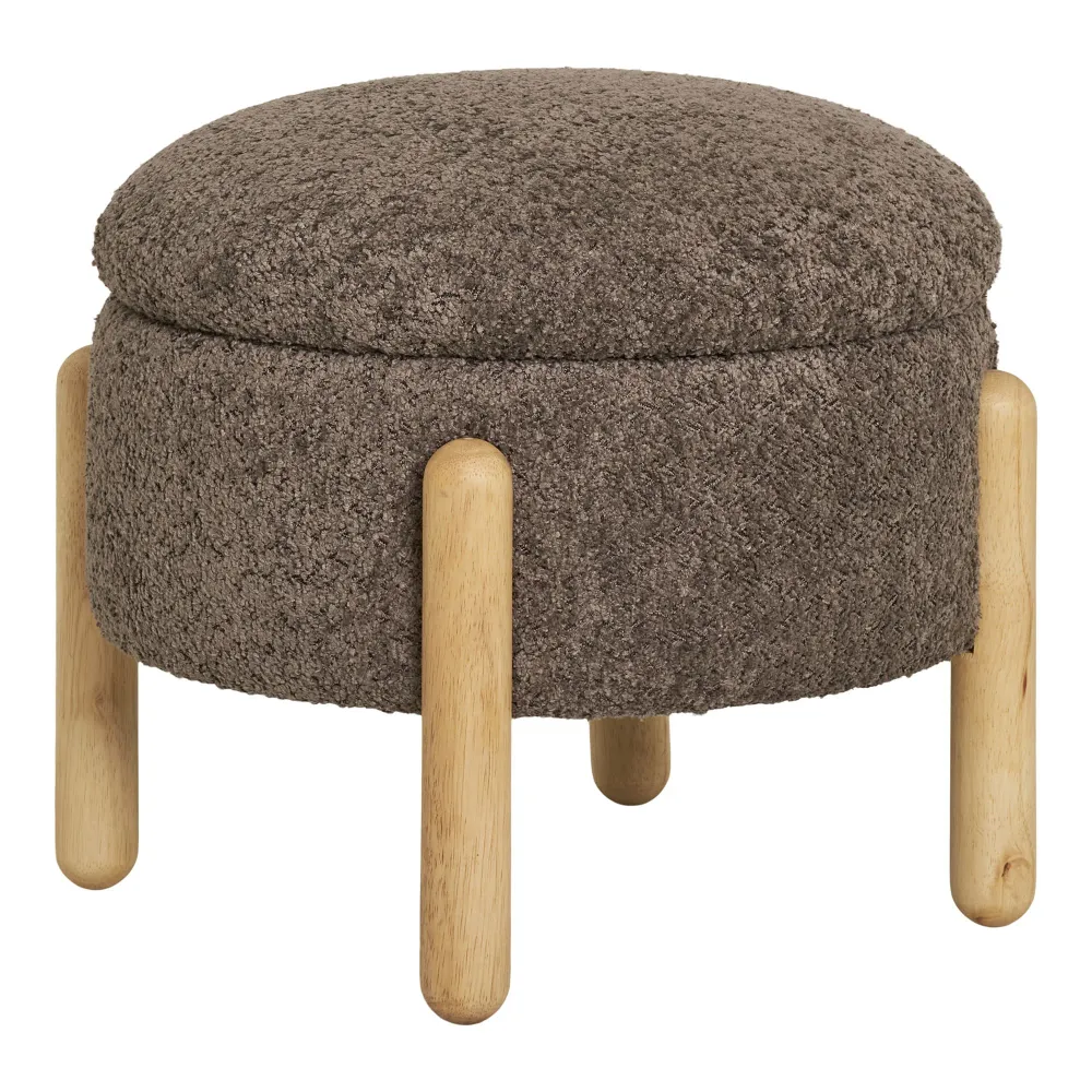 Medas Puf - Puf Med Opbevaring, Brun/Natur Ø45X36 Cm, Hn1237