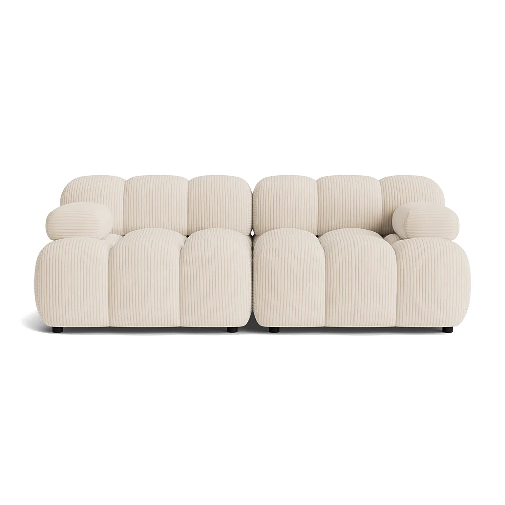Puffy 2 personers sofa UL Certified Wood Finish Aurora