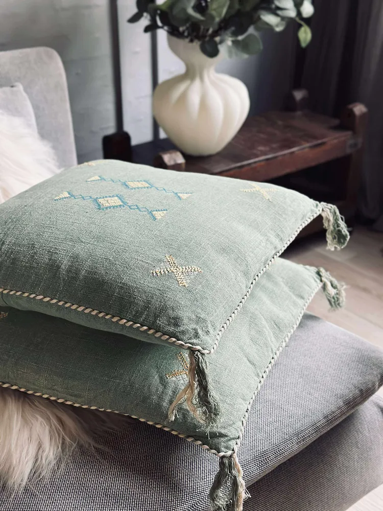 Pude med fyld - Green boheme 2 stk.