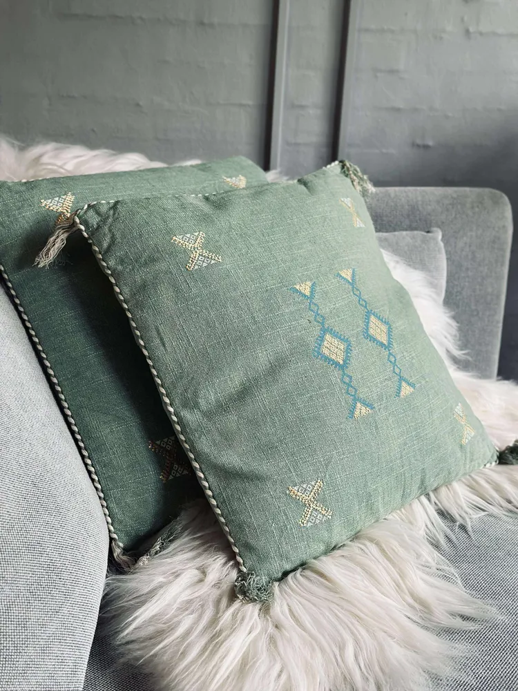 Pude med fyld - Green boheme 2 stk.