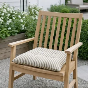 Stolehynde med fyld - Beige Striber 40x40cm