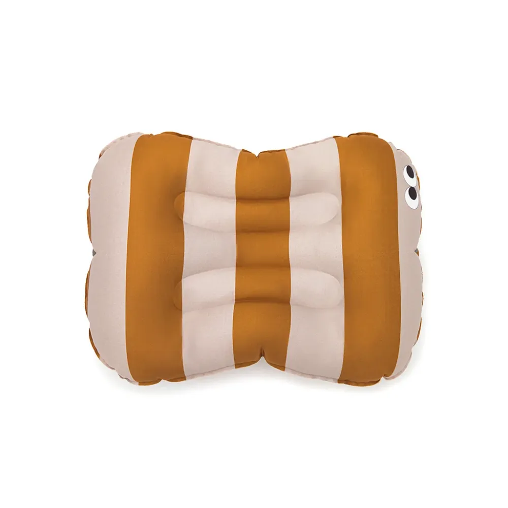 Noui Noui Have seat, Oppustelig siddepude til børn - Stripes nude/mustard