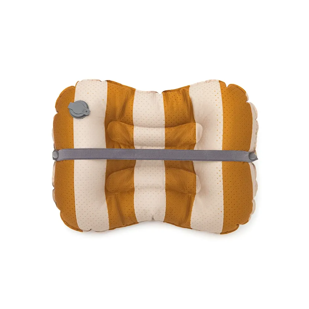 Noui Noui Have seat, Oppustelig siddepude til børn - Stripes nude/mustard
