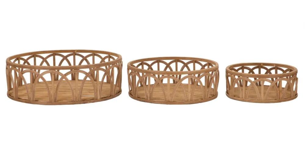 Boho chic bakker i rattan – 50x16 og 40x14 og 30x12 cm