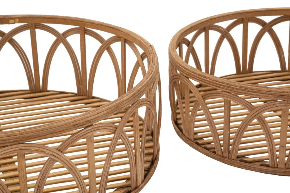 Boho chic bakker i rattan – 50x16 og 40x14 og 30x12 cm