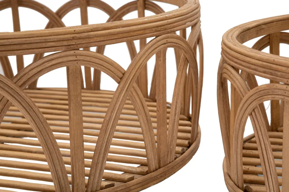Boho chic bakker i rattan – 50x16 og 40x14 og 30x12 cm