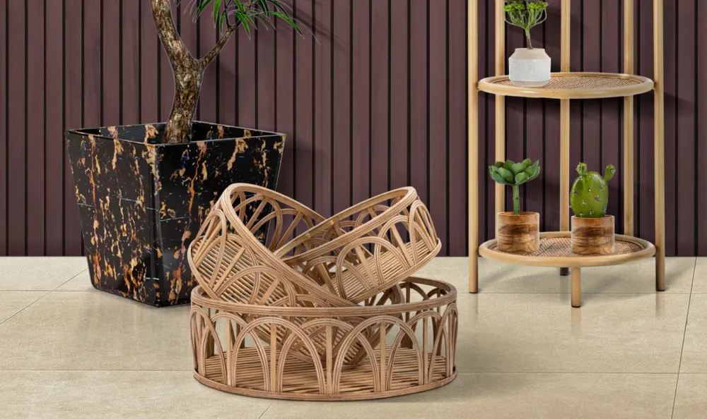 Boho chic bakker i rattan – 50x16 og 40x14 og 30x12 cm
