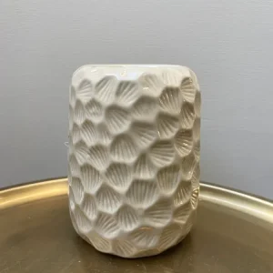 Duftbrænder af lertøj Honeycomb beige