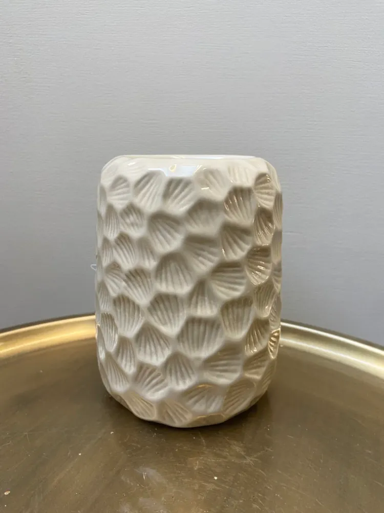 Duftbrænder af lertøj Honeycomb beige